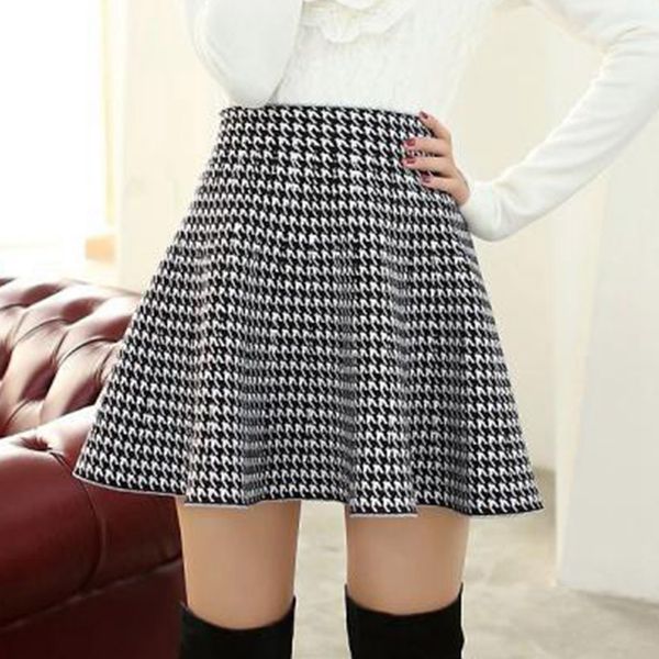 women girl stretchy plaid solid color high waisted pleated skirt knitting a-line mini skirt, Black
women girl stretchy plaid solid color high waisted pleated skirt knitting a-line mini skirt, Black