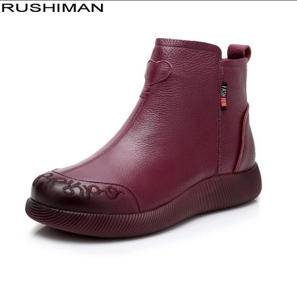 rushiman winter women flat boot genuine leather ankle shoes vintage casual shoes hand-embroidered women boots, Black
rushiman winter women flat boot genuine leather ankle shoes vintage casual shoes hand-embroidered women boots, Black