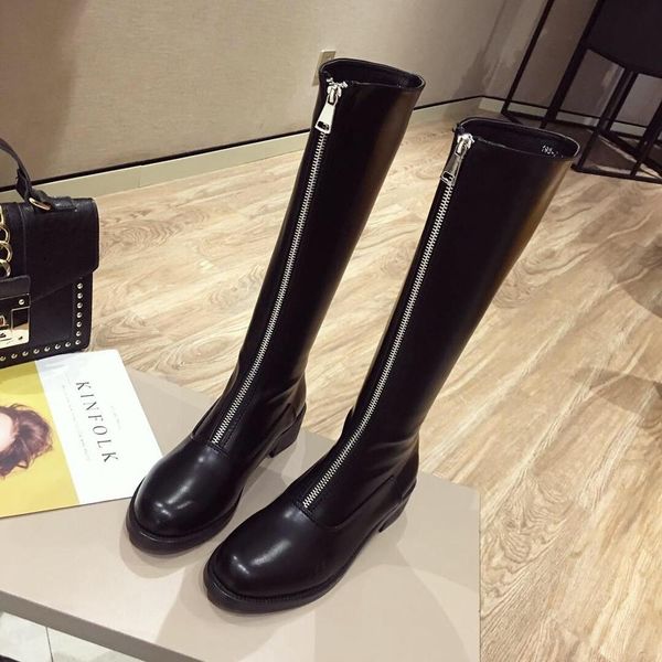 women's rubber boots round toe shoes booties ladies bootee woman 2019 zipper thigh high heels high luxury designer, Black
women's rubber boots round toe shoes booties ladies bootee woman 2019 zipper thigh high heels high luxury designer, Black