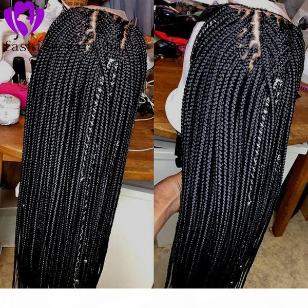 long braided synthetic lace front wigs heat resistant black box braids with baby hair natural braid wig for black women, Black;brown
long braided synthetic lace front wigs heat resistant black box braids with baby hair natural braid wig for black women, Black;brown