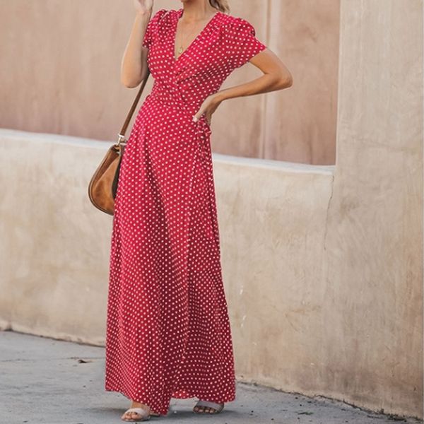 the fashion women's summer dress v-neck split fork wave maxi dresses woman party night vestidos verano 2019 robe femme new, Black;gray
the fashion women's summer dress v-neck split fork wave maxi dresses woman party night vestidos verano 2019 robe femme new, Black;gray