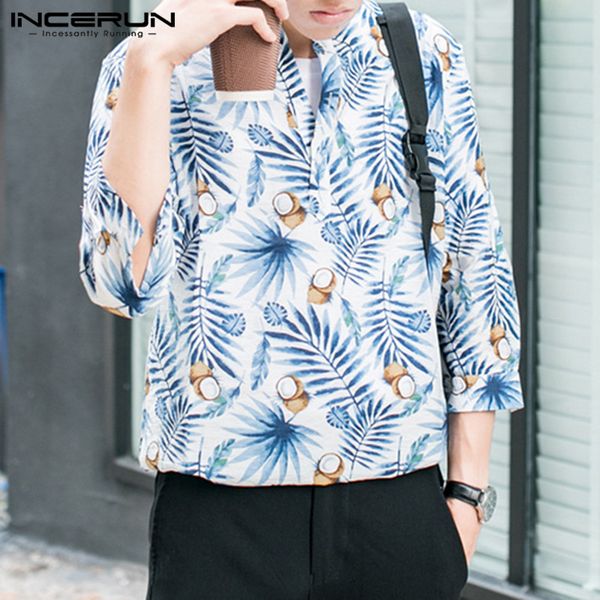 incerun fashion stand collar flower shirt hawaii style coconut print vacation casual sleeves 2019 men's shirt 5xl, White;black
incerun fashion stand collar flower shirt hawaii style coconut print vacation casual sleeves 2019 men's shirt 5xl, White;black