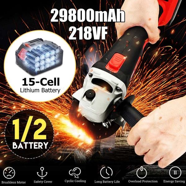 100mm cordless angle grinder 21v lithium-ion 21800mah/29800mah battery machine cutting electric angle grinder grinding power too
100mm cordless angle grinder 21v lithium-ion 21800mah/29800mah battery machine cutting electric angle grinder grinding power too