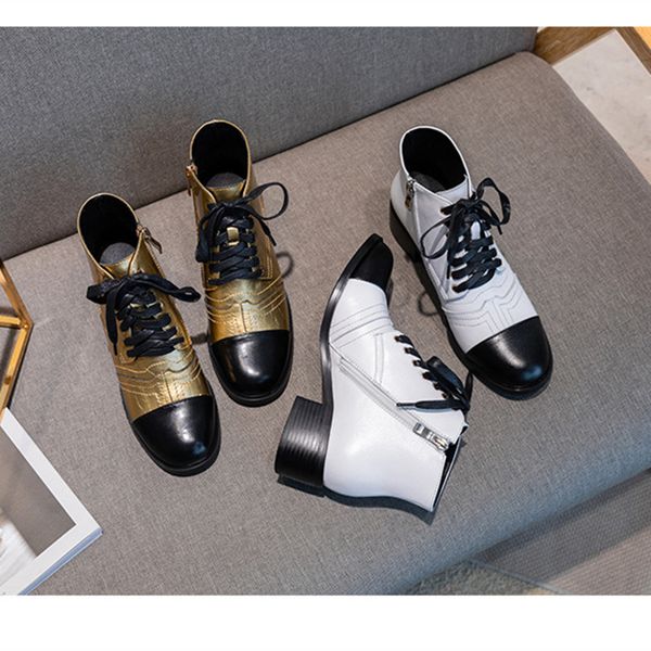 women boots genuine leather winter motorcycle shoes 2019 new design ankle vintage shoes lace up zipper woman, Black
women boots genuine leather winter motorcycle shoes 2019 new design ankle vintage shoes lace up zipper woman, Black