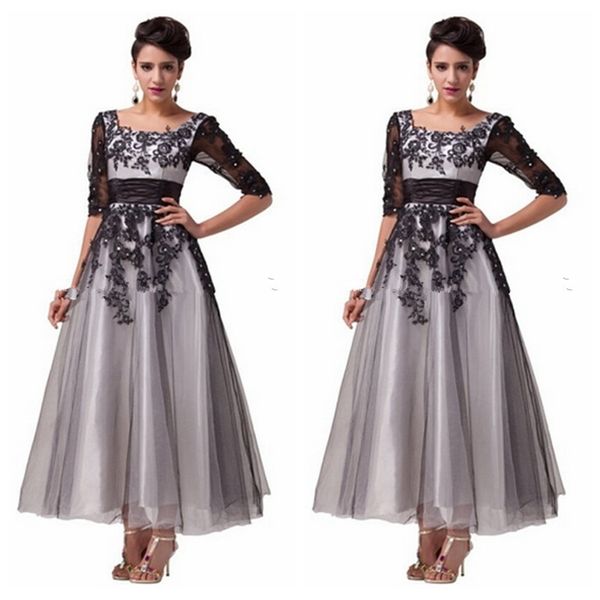 sheer half sleeves lace appliques prom dresses beading sequins short women evening party gowns 2019 modest vestidos de soiree lace up, Black
sheer half sleeves lace appliques prom dresses beading sequins short women evening party gowns 2019 modest vestidos de soiree lace up, Black