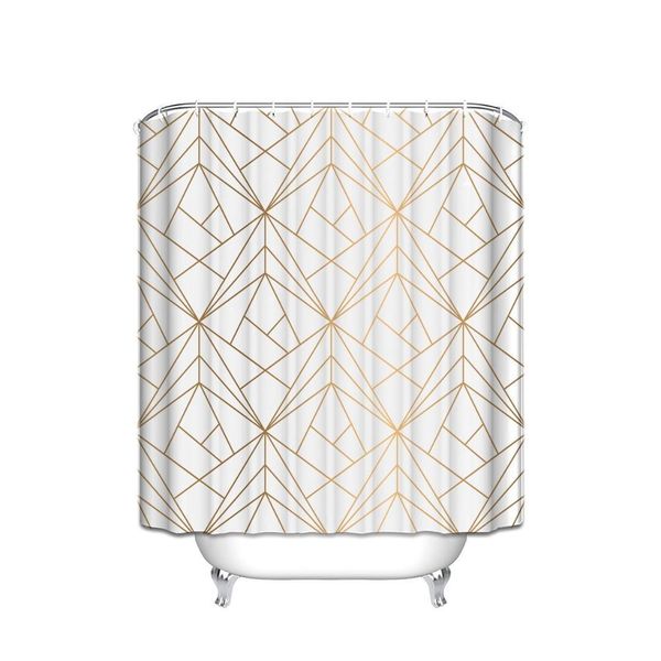 charmhome custom geometric gold line waterproof polyester fabric shower curtain bathroom decor curtains with 12 hooks big size
charmhome custom geometric gold line waterproof polyester fabric shower curtain bathroom decor curtains with 12 hooks big size