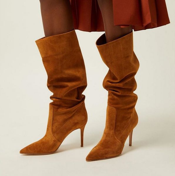 brown suede loose women knee high boots pointed toe high heels winter boots shoes zipper lady dress shoes customized, Black
brown suede loose women knee high boots pointed toe high heels winter boots shoes zipper lady dress shoes customized, Black