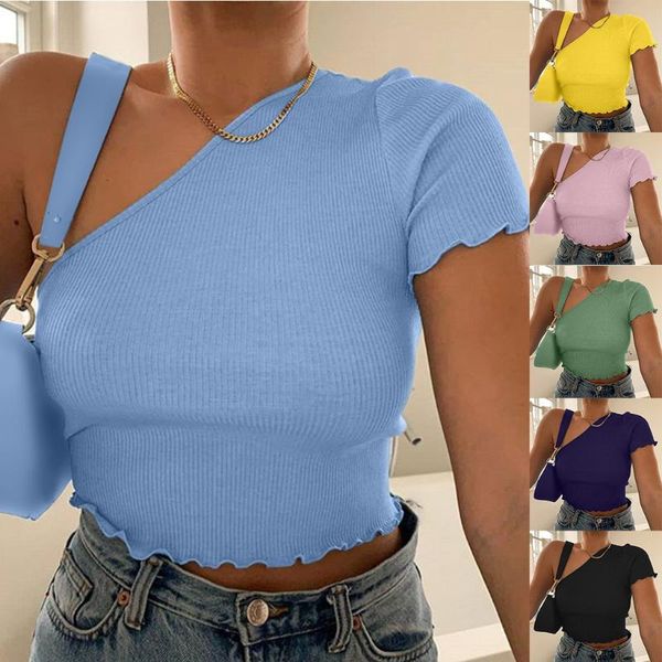 women one shoulder crop slim backless tank summer basic vest shorts casual solid streetwear fashion clothes, White
women one shoulder crop slim backless tank summer basic vest shorts casual solid streetwear fashion clothes, White