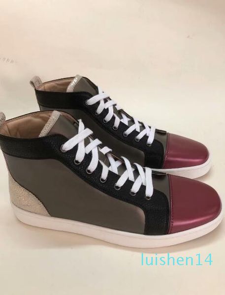 2019 new designer bottom is red studded spikes flats luxury shoe mens women party lovers genuine leather casual shoes sneakers 35-46l14 l14, Black
2019 new designer bottom is red studded spikes flats luxury shoe mens women party lovers genuine leather casual shoes sneakers 35-46l14 l14, Black