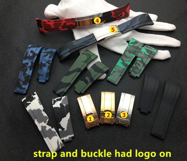 brand 20mm camo blue red gray green white rubber watchband watch band belt for role strap gmt buckle logo on, Black;brown
brand 20mm camo blue red gray green white rubber watchband watch band belt for role strap gmt buckle logo on, Black;brown