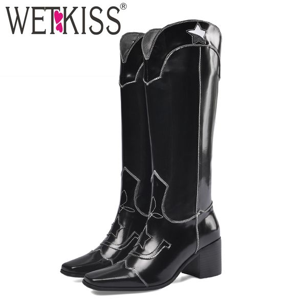 wetkiss knee high western boots women high heels cowcboy boot female cow leather shoes ladies square toe shoes spring 2020 new, Black
wetkiss knee high western boots women high heels cowcboy boot female cow leather shoes ladies square toe shoes spring 2020 new, Black