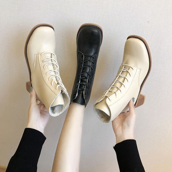 boots female british wind 2019 new autumn wild thick with lace motorcycle boots, Black
boots female british wind 2019 new autumn wild thick with lace motorcycle boots, Black