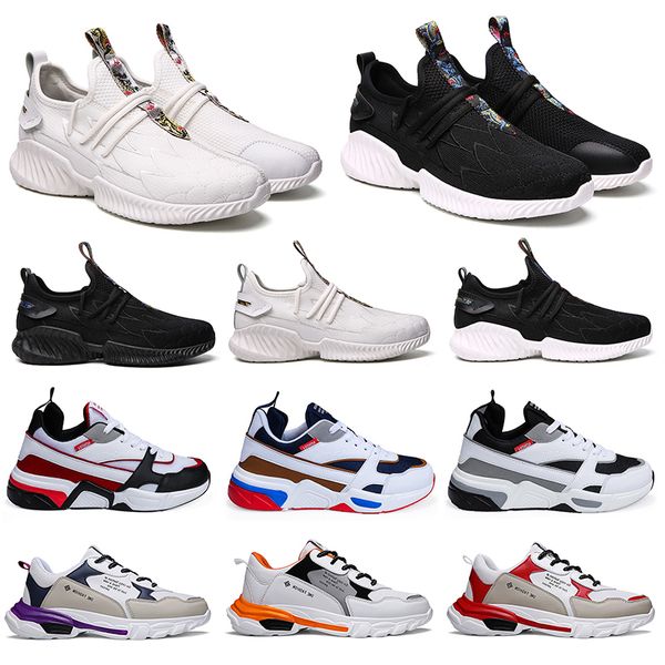 

2020 new ale fashion men running shoes triple balck white multi-color man trainers sports sneakers item 12 zapatillas 40-46, White;red