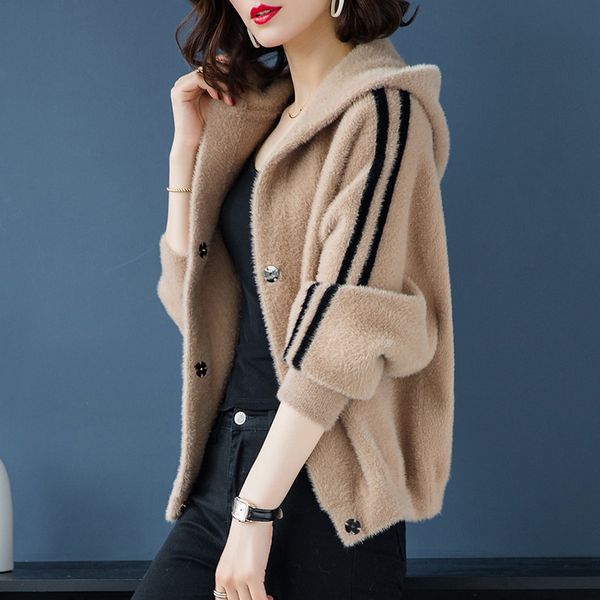 women jacket winter warm hooded button loose mink cashmere coat 2019 plus size autumn winter short jacket mujer coat for girls, Black
women jacket winter warm hooded button loose mink cashmere coat 2019 plus size autumn winter short jacket mujer coat for girls, Black