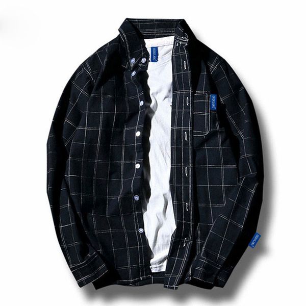 men classic plaid casual shirts hip hop streetwear long sleeve slim fit gzcs check shirts harajuku chemise homme, White;black
men classic plaid casual shirts hip hop streetwear long sleeve slim fit gzcs check shirts harajuku chemise homme, White;black