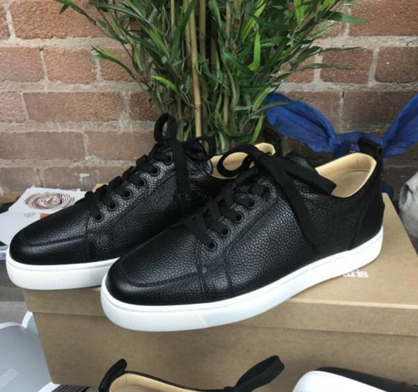 good quality classic genuine leather red bottom junior sneakers rantulow orlato men's flat low cut red sole skate shoes walking trainer, Black
good quality classic genuine leather red bottom junior sneakers rantulow orlato men's flat low cut red sole skate shoes walking trainer, Black