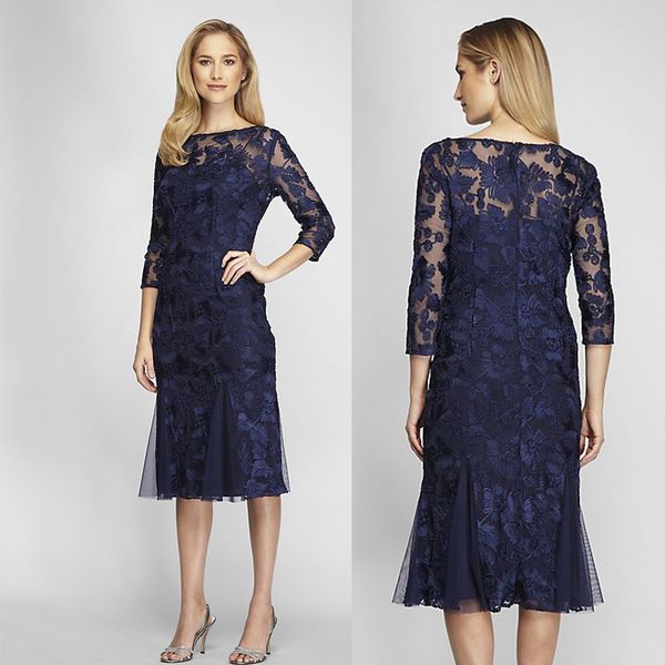 navy blue wedding guest gown bateau 3/4 long sleeve lace appliqued mother of the bride dress elegant knee-length custom made mother gown, Black;red
navy blue wedding guest gown bateau 3/4 long sleeve lace appliqued mother of the bride dress elegant knee-length custom made mother gown, Black;red