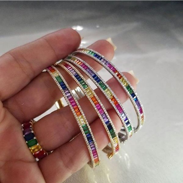 2019 gold color rainbow colorful cz bangle bracelet for women baguette cubic zirconia fashion trendy gorgeous elegance jewelry mx191018, Black
2019 gold color rainbow colorful cz bangle bracelet for women baguette cubic zirconia fashion trendy gorgeous elegance jewelry mx191018, Black