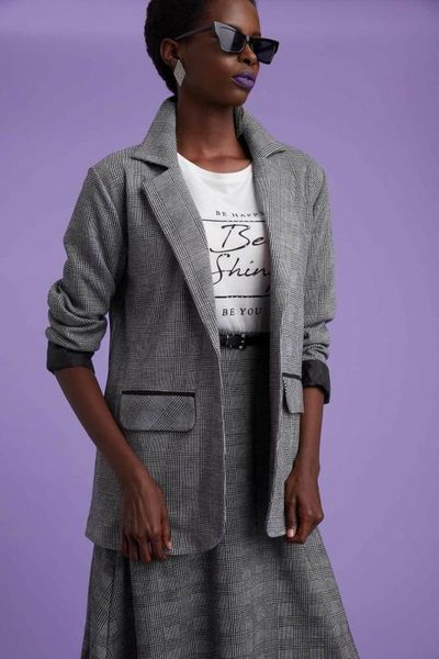 defacto brand woman lapel formal coats fashion gray plaid office suits ladies casual coats female- m5224az19au, Black;brown
defacto brand woman lapel formal coats fashion gray plaid office suits ladies casual coats female- m5224az19au, Black;brown