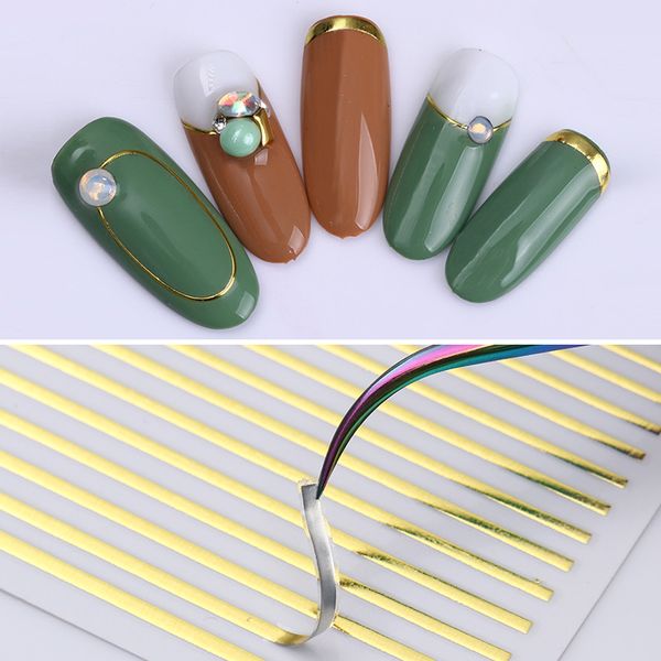 1 sheet gold silver stripe lines 3d nail sticker metal strip tape multi-size adhesive diy foil tips manicure nail art decals, Black
1 sheet gold silver stripe lines 3d nail sticker metal strip tape multi-size adhesive diy foil tips manicure nail art decals, Black
