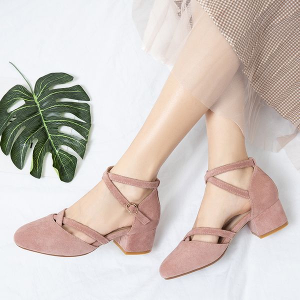 dress shoes simple suede thick heel college style summer sandal size 34-43 manufacturers direct wholesale 5 cm, Black
dress shoes simple suede thick heel college style summer sandal size 34-43 manufacturers direct wholesale 5 cm, Black