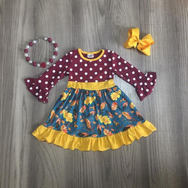 new fall/winter baby girls children clothes cotton wine floral ruffles dress boutique knee length long sleeve match accessories, Red;yellow
new fall/winter baby girls children clothes cotton wine floral ruffles dress boutique knee length long sleeve match accessories, Red;yellow