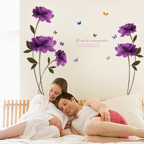 purple rose warm romantic bedroom living room study study decoration removable wall stickers
purple rose warm romantic bedroom living room study study decoration removable wall stickers