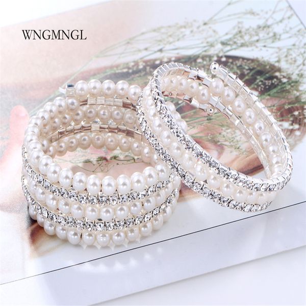wngmngl brand new arrival charm crystal imitation pearl bracelets for women 2018 fashion multi layer wide bangles jewelry gift, Golden;silver
wngmngl brand new arrival charm crystal imitation pearl bracelets for women 2018 fashion multi layer wide bangles jewelry gift, Golden;silver