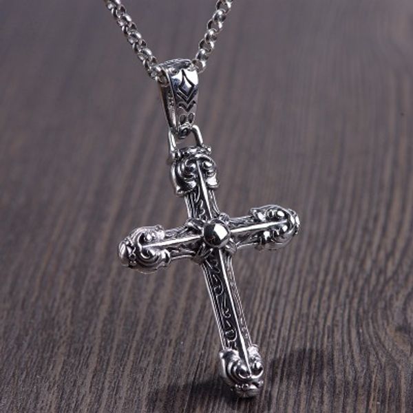 cross pendant for men and women 925 sterling silver antique flower engraved retro punk holy christian jewelry
cross pendant for men and women 925 sterling silver antique flower engraved retro punk holy christian jewelry