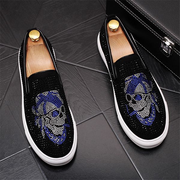 2019 new slip on loafers men casual shoes fashion party men dress shoes handmade skull print flats 6#22d50, Black
2019 new slip on loafers men casual shoes fashion party men dress shoes handmade skull print flats 6#22d50, Black