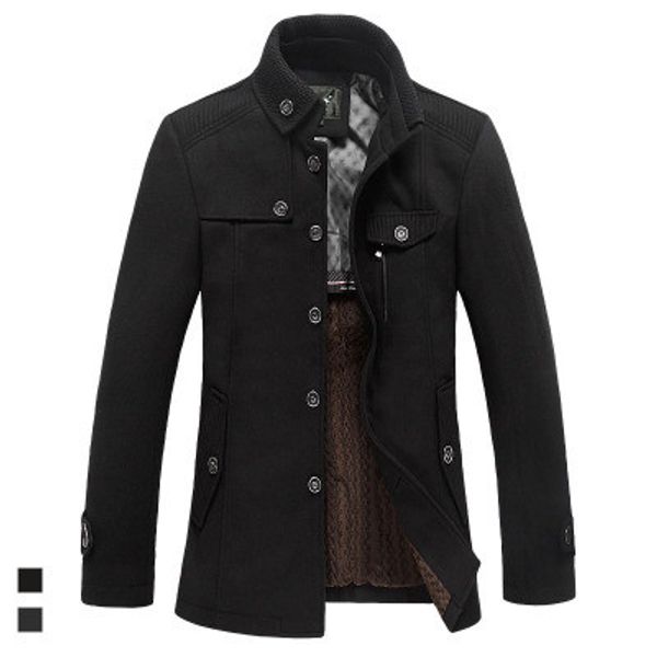 winter fashion men wool blends coats men's thickened woolen windbreaker business long style stand collar jackets 090301, Black
winter fashion men wool blends coats men's thickened woolen windbreaker business long style stand collar jackets 090301, Black