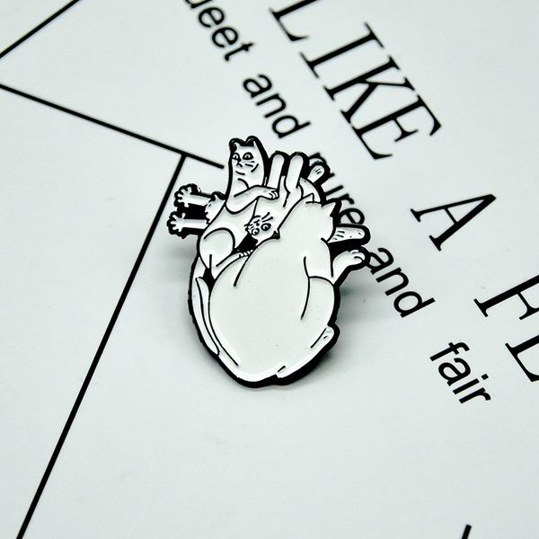 new heart cat animal human organ cartoon cute creative brooch personality student schoolbag pendant wild gift, Gray
new heart cat animal human organ cartoon cute creative brooch personality student schoolbag pendant wild gift, Gray