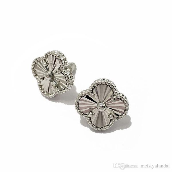 exquisite copper plated glossy four-leaf designer jewelry women earrings clover car flower carved earrings stud earrings, White
exquisite copper plated glossy four-leaf designer jewelry women earrings clover car flower carved earrings stud earrings, White