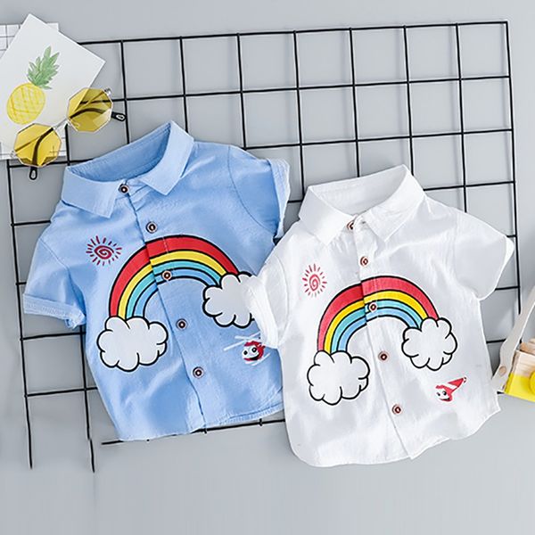 children summer boyss clothing set rlinbow printed kids cotton short sleeve llpel colllr clsull +solid color plnts la, White
children summer boyss clothing set rlinbow printed kids cotton short sleeve llpel colllr clsull +solid color plnts la, White