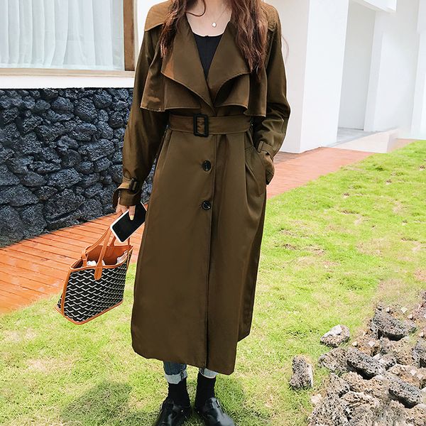 sexemara 2019 autumn new trench notched collar solid color mid-calf button open sashes ladies fashion long coat cco012, Tan;black
sexemara 2019 autumn new trench notched collar solid color mid-calf button open sashes ladies fashion long coat cco012, Tan;black
