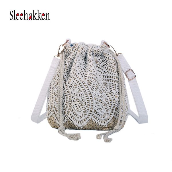 

women's sling bag packet summer lace bucket type beach messenger shoulder bags shopping bag wallet designed for women 2019