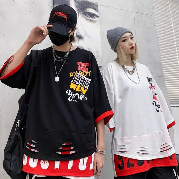 men's t-shirts 2021 hip hop patchwork tshirt streetwear men cool half sleeve shirts black summer loose t shirt fashion japan punk male, White;black
men's t-shirts 2021 hip hop patchwork tshirt streetwear men cool half sleeve shirts black summer loose t shirt fashion japan punk male, White;black