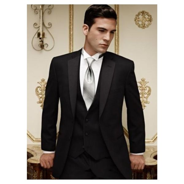 black black men tuxedos groom weddingtwo buttons notch lnapel ma groomsman men wedding suits bridegroom (jacket+pants+tie+vest), Black;gray
black black men tuxedos groom weddingtwo buttons notch lnapel ma groomsman men wedding suits bridegroom (jacket+pants+tie+vest), Black;gray