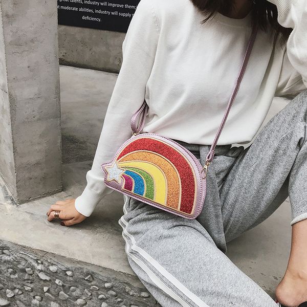 new fashion female bag pu waterproof women's shoulder bag cute wind multicolor rainbow stitching shoulder diagonal small
new fashion female bag pu waterproof women's shoulder bag cute wind multicolor rainbow stitching shoulder diagonal small