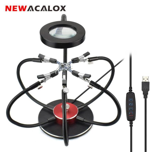 newacalox multi soldering helping hands usb led light magnifying glass 6pcs flexible arms soldering station repair welding tool
newacalox multi soldering helping hands usb led light magnifying glass 6pcs flexible arms soldering station repair welding tool
