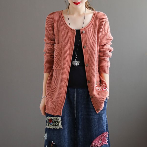autumn winter sweater women knitting loose jackets 2019 new retro ladies o-neck long-sleeved button embroidery sweater coat, White
autumn winter sweater women knitting loose jackets 2019 new retro ladies o-neck long-sleeved button embroidery sweater coat, White