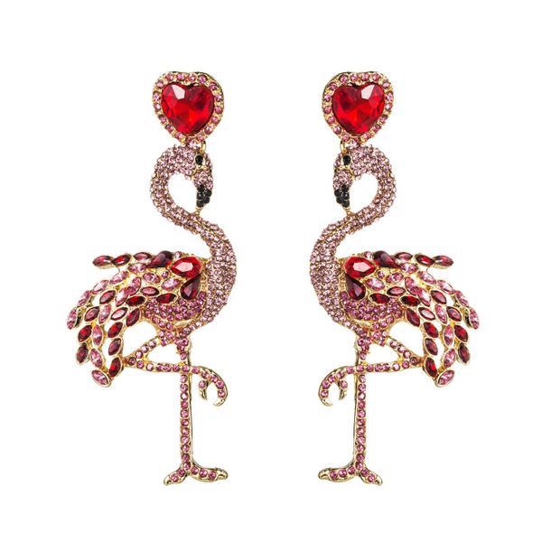 personality exaggerate flamingo earrings fashion red green heart-shaped drop earrings for woman party evening accessories, Silver
personality exaggerate flamingo earrings fashion red green heart-shaped drop earrings for woman party evening accessories, Silver
