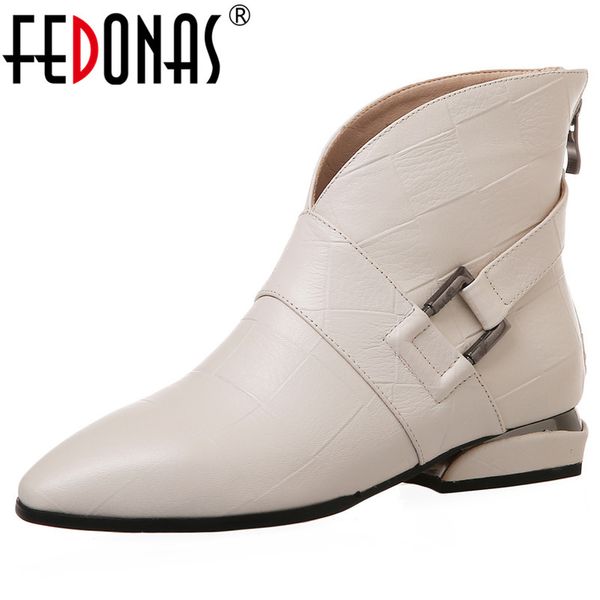 fedonas female elegant short boots quality genuine leather women ankle boots party dancing shoes woman big size, Black
fedonas female elegant short boots quality genuine leather women ankle boots party dancing shoes woman big size, Black