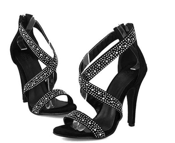 2019 suede women's sandals in summer with new style high heel fine heel@9, Black
2019 suede women's sandals in summer with new style high heel fine heel@9, Black