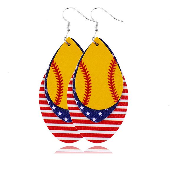 new sports pu leather earrings baseball football softball multi-layer dangle drop earrings for women independence day jewelry gift, Silver
new sports pu leather earrings baseball football softball multi-layer dangle drop earrings for women independence day jewelry gift, Silver