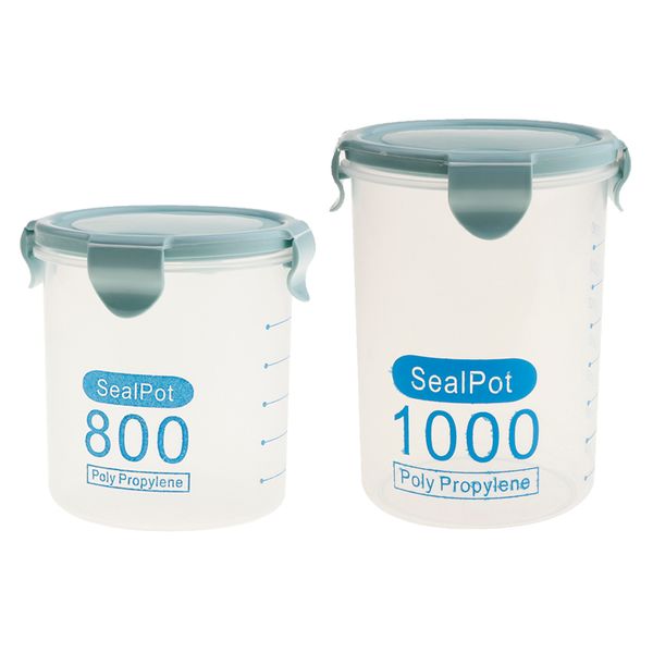 2x cereal container storage food storage containers keepers blue1000ml+800ml