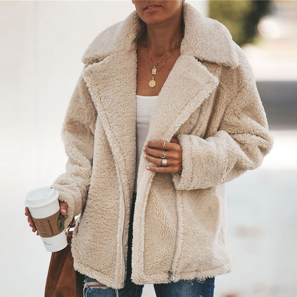 iclosam женщины осень зима пальто teddy искусственного меха пальто куртки с длинным рукавом теплый верхняя одежда женский zipper short turn, Black 
iclosam женщины осень зима пальто teddy искусственного меха пальто куртки с длинным рукавом теплый верхняя одежда женский zipper short turn, Black