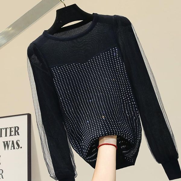 drilling knit sweater women's 2020 new thin loose mesh lantern sleeve knitting shirt female spring autumn pull femme, White;black
drilling knit sweater women's 2020 new thin loose mesh lantern sleeve knitting shirt female spring autumn pull femme, White;black