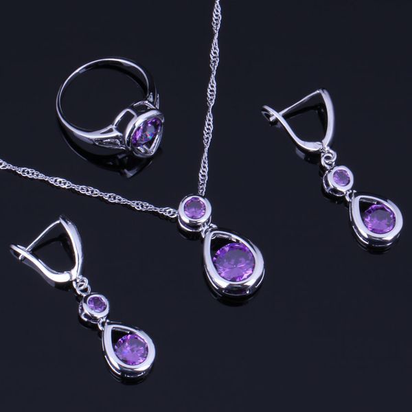 tantalizing water drop purple cubic zirconia 925 sterling silver jewelry sets for women earrings pendant chain ring v0992
tantalizing water drop purple cubic zirconia 925 sterling silver jewelry sets for women earrings pendant chain ring v0992