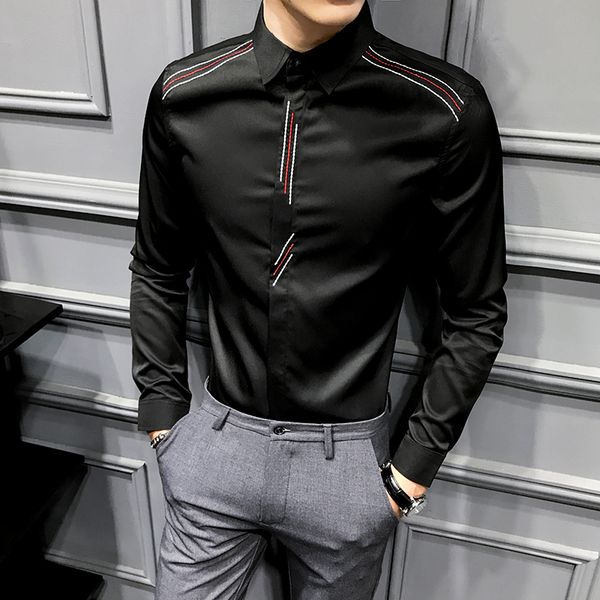 camisa masculina повседневная рубашка на пуговицах вечернее платье рубашки мужская верхняя одежда мода повседневная с длинным рукавом slim f, White;black
camisa masculina повседневная рубашка на пуговицах вечернее платье рубашки мужская верхняя одежда мода повседневная с длинным рукавом slim f, White;black